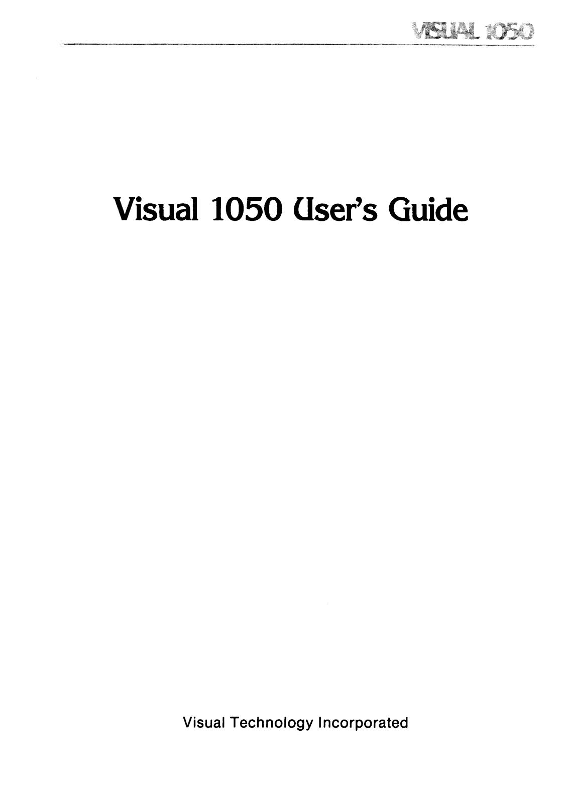VISUAL 1050 User Manual - ManualMachine.com