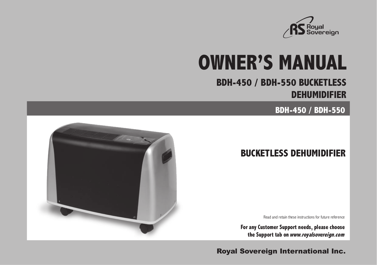 Royal Sovereign BDH-450 User Manual