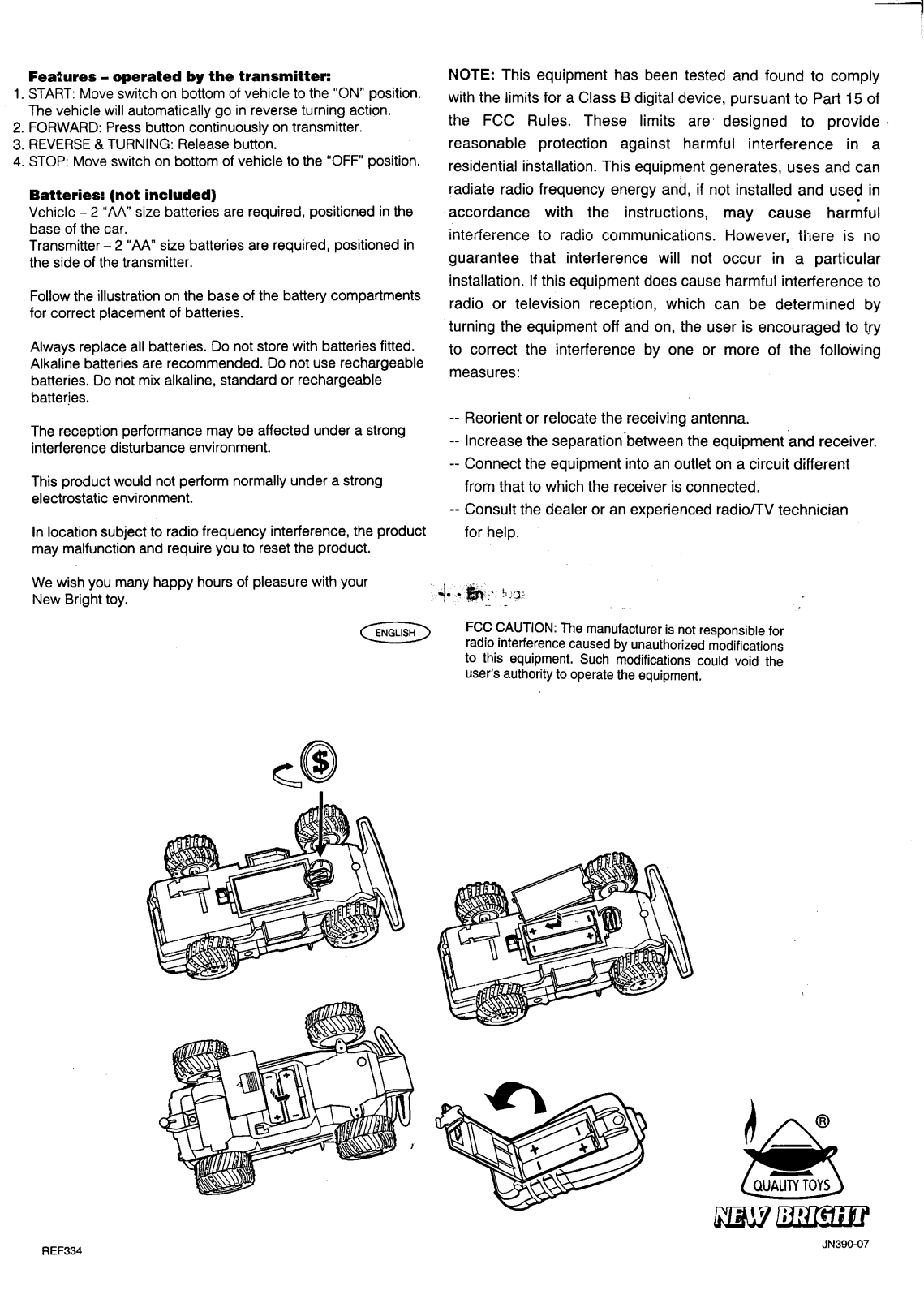 New Bright Co 3377HHS, 337HHS User Manual