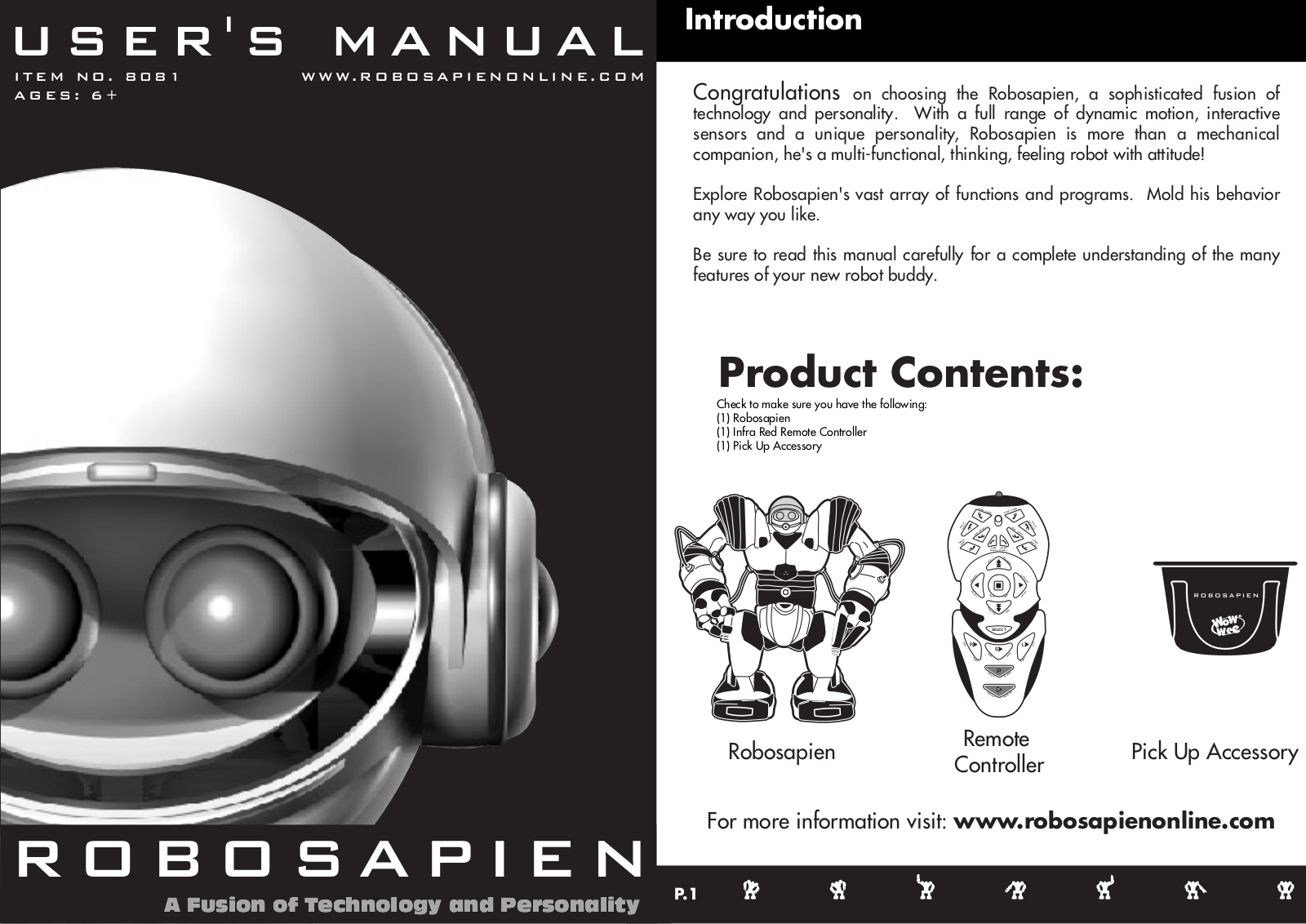 WowWee Robotics 8081, Robosapien User guide