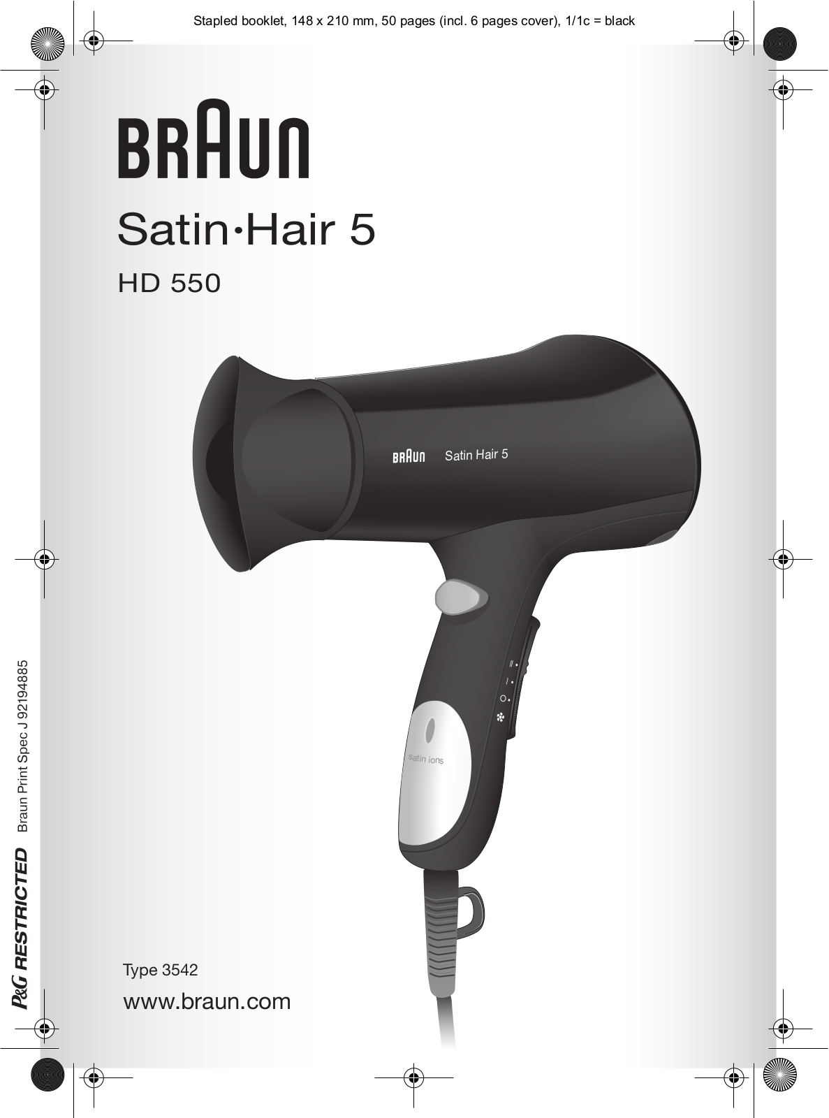 Braun HD550 User Manual