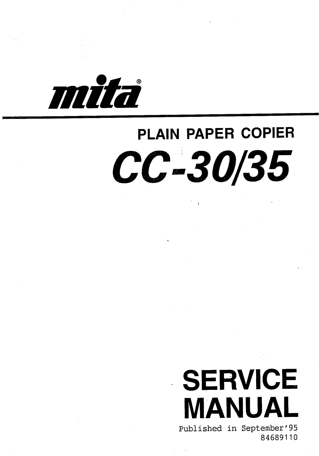 Mita CC-30, CC-35 Service Manual