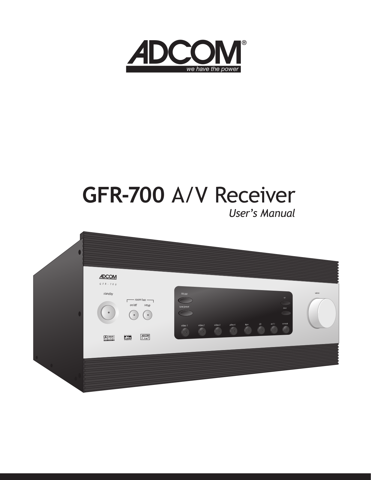 Adcom GFR-700 User Manual