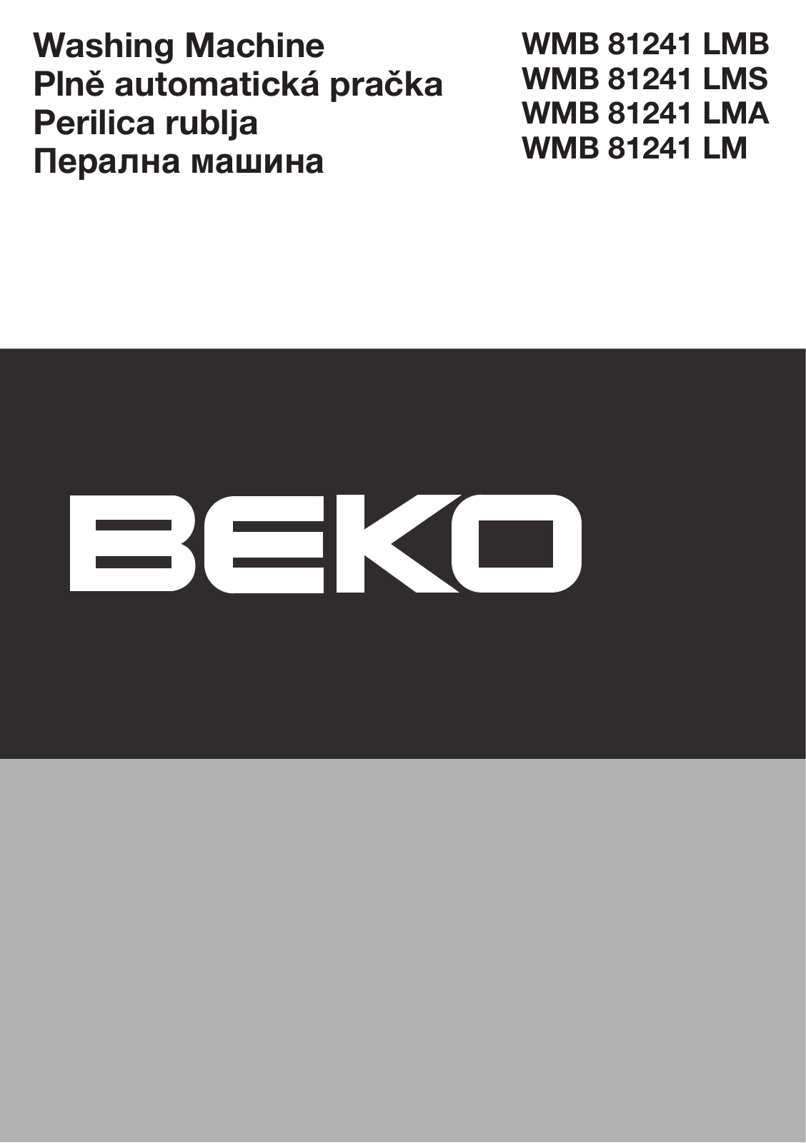 Beko WMB 81241 LMS, WMB 81241 LMB User Manual