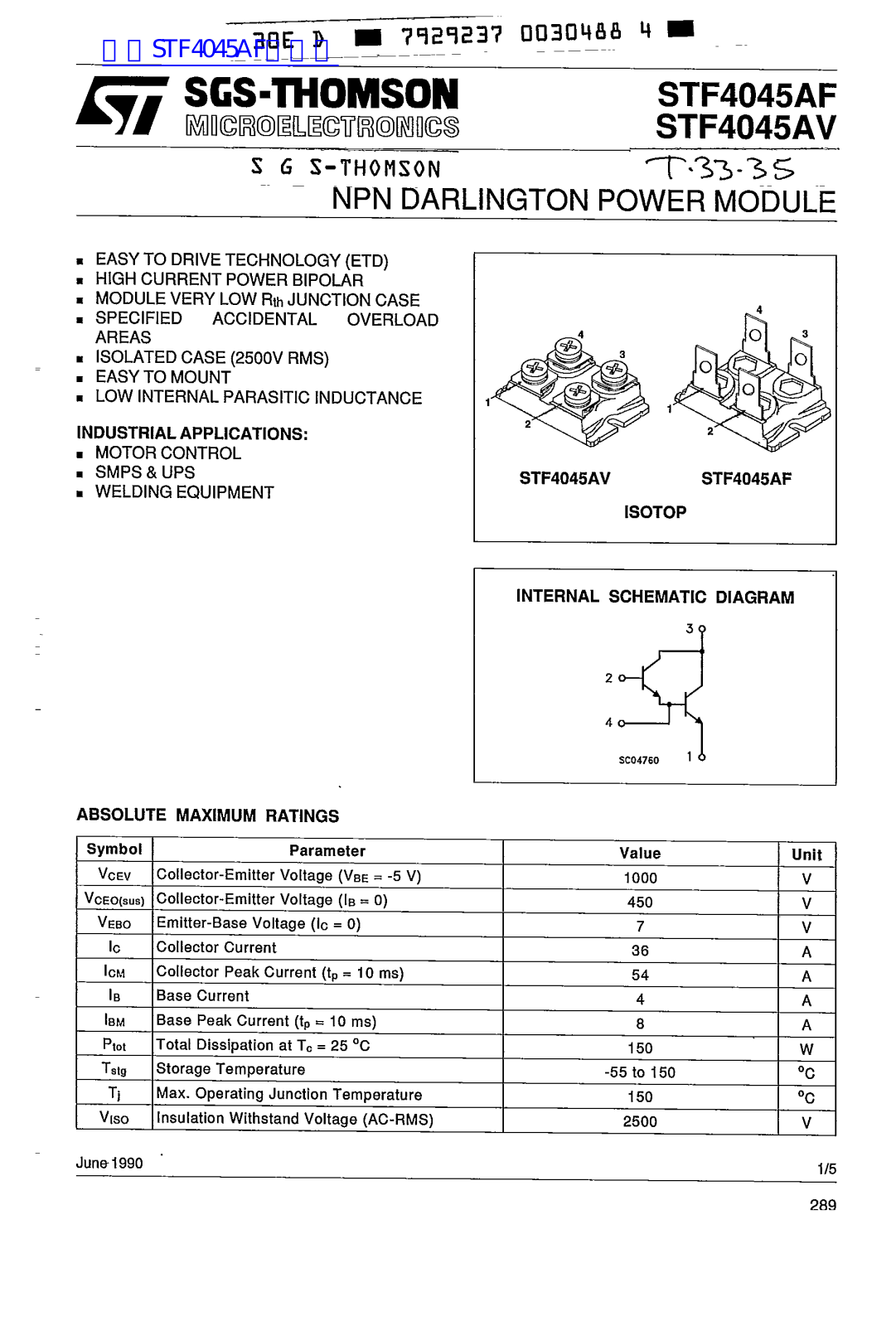 ST STF4045AF, STF4045AV User Manual