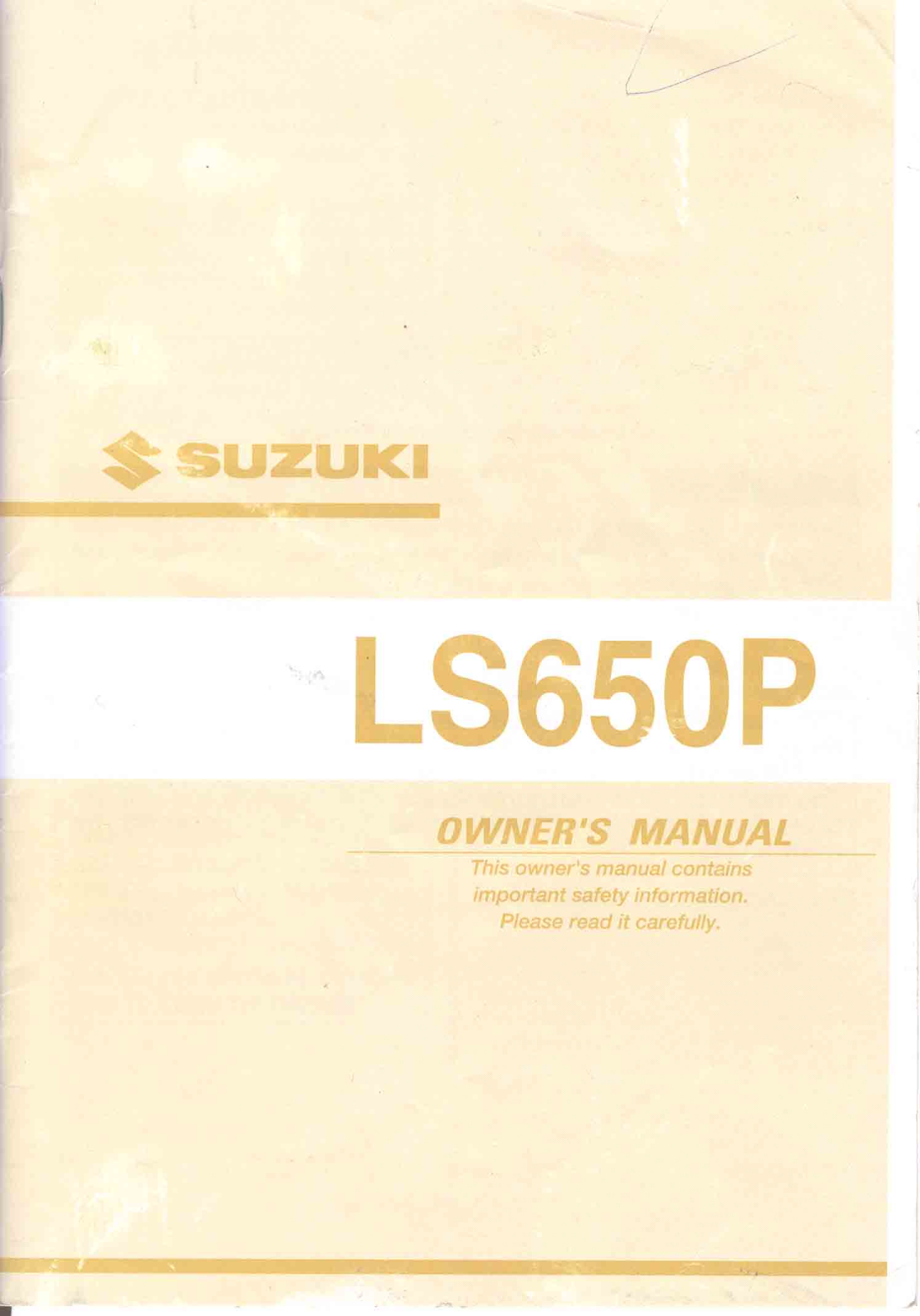 Suzuki LS650P Owners Manual