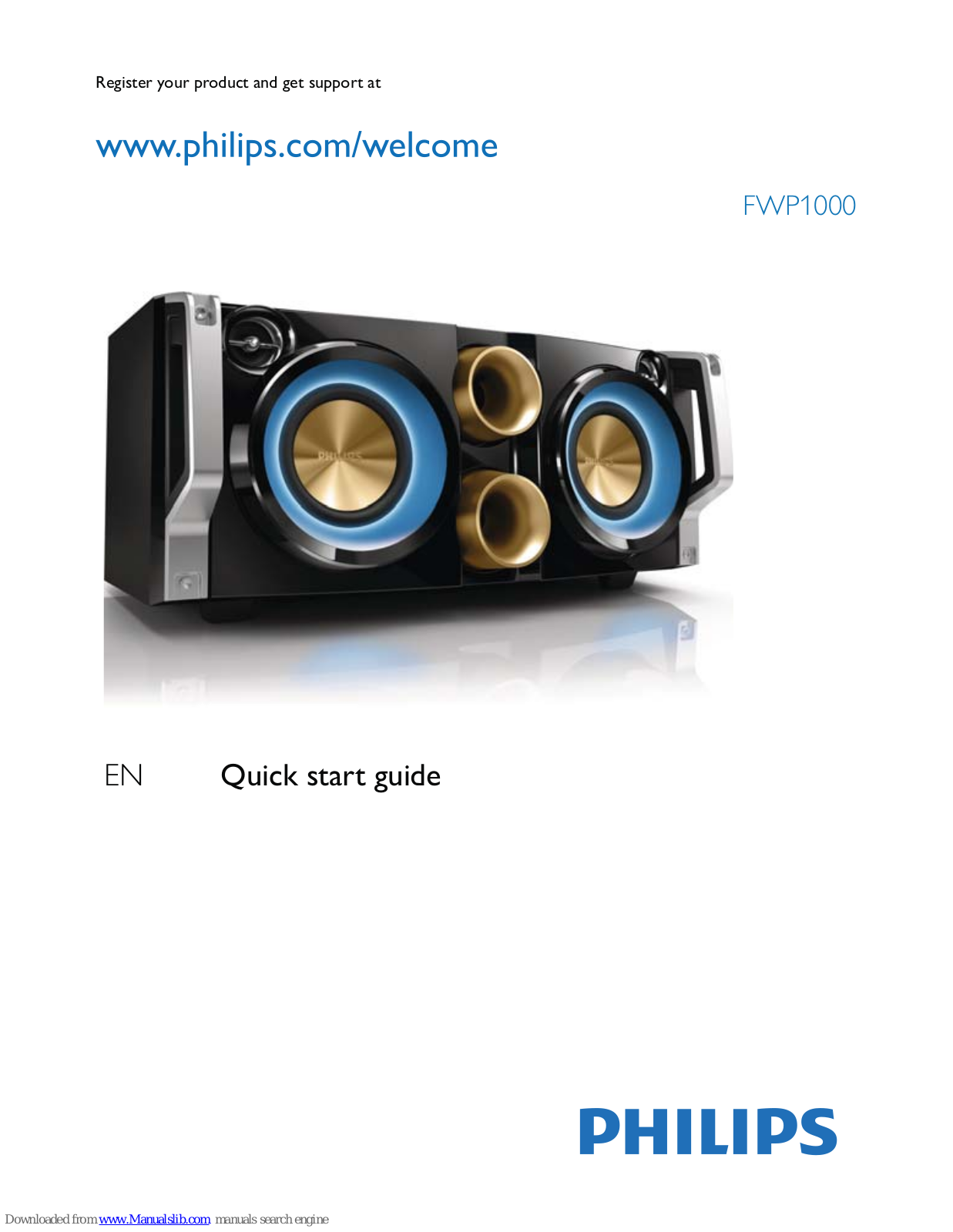 Philips FWP1000/05, FWP1000/55, FWP1000 Quick Start Manual - ManualMachine.com
