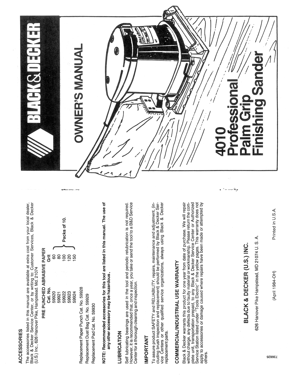 Black & Decker 4010 User Manual