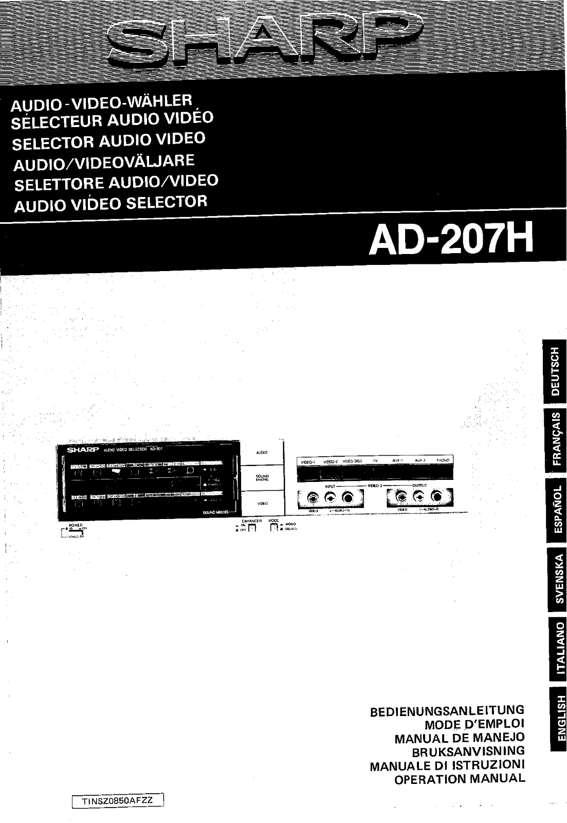 Sharp AD-207H Owners Manual