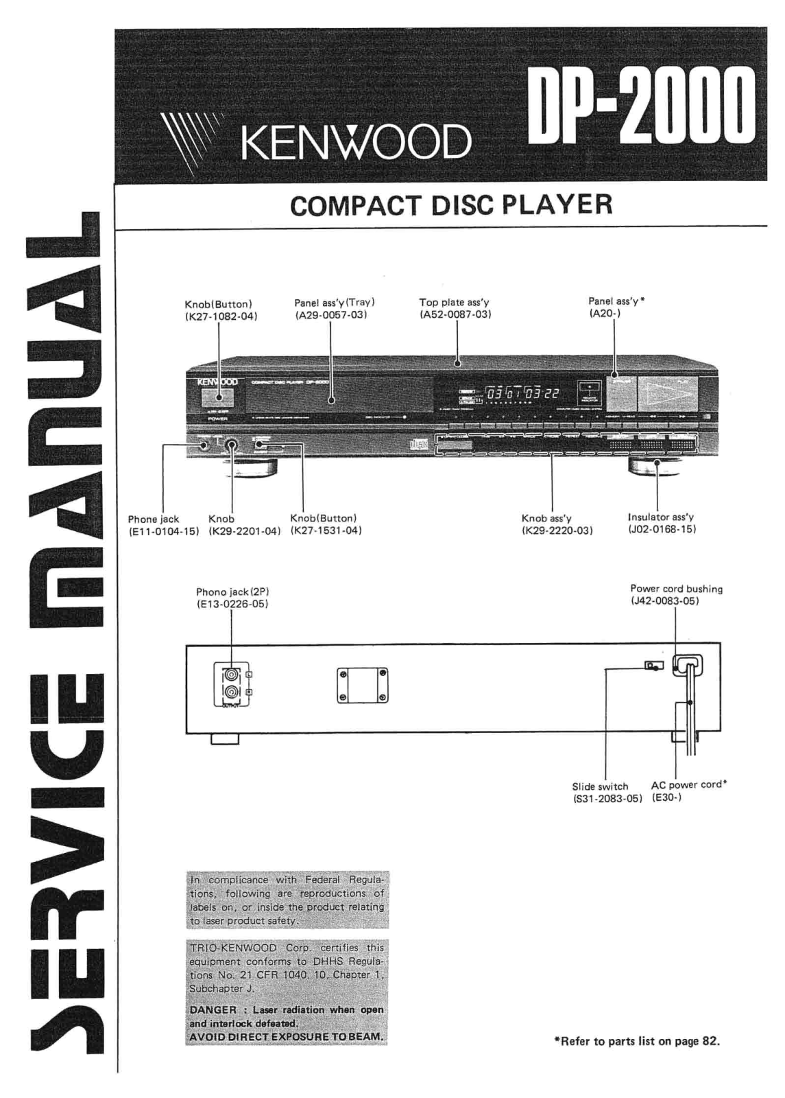 Kenwood DP-2000 Service Manual