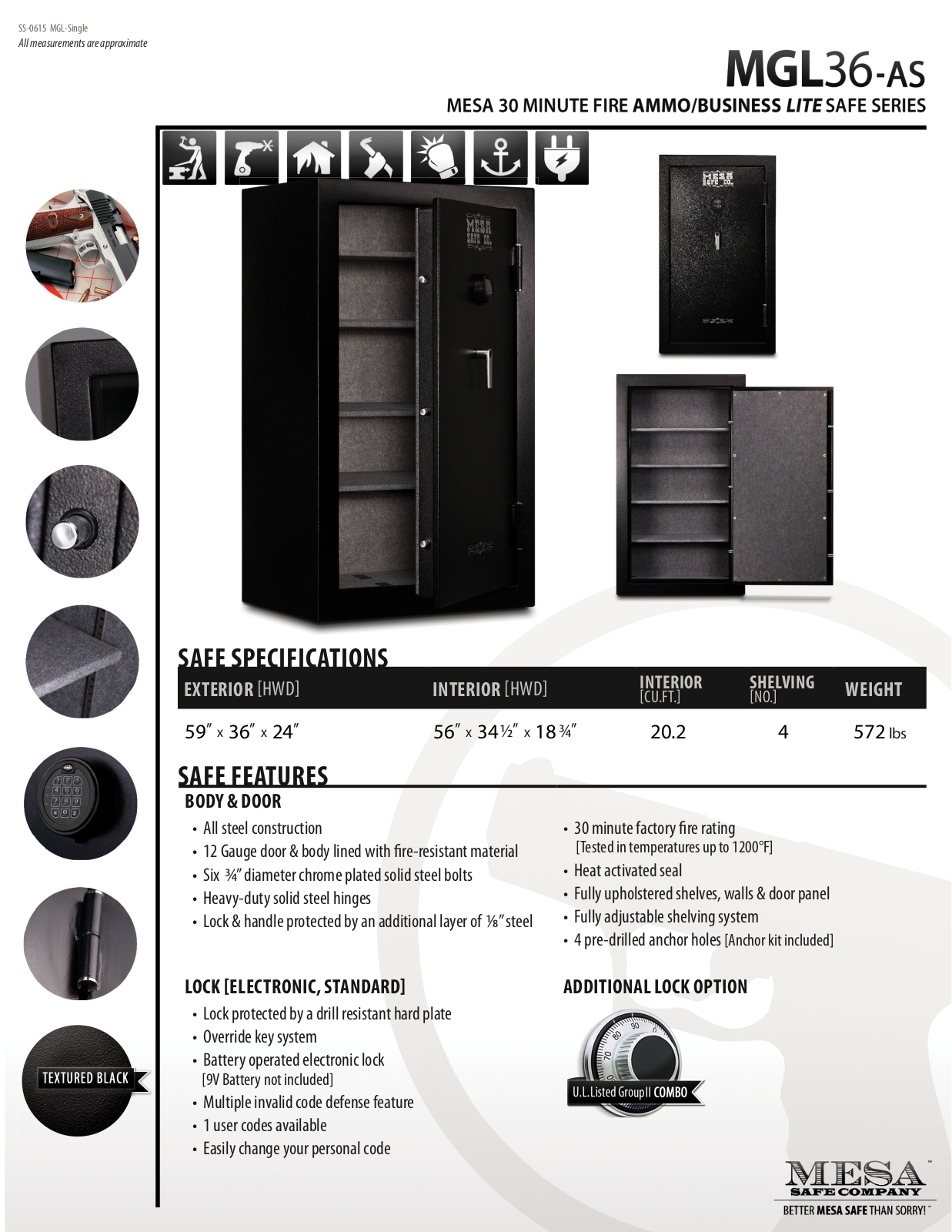Mesa Safe Co. MSC1087 Specifications - ManualMachine.com