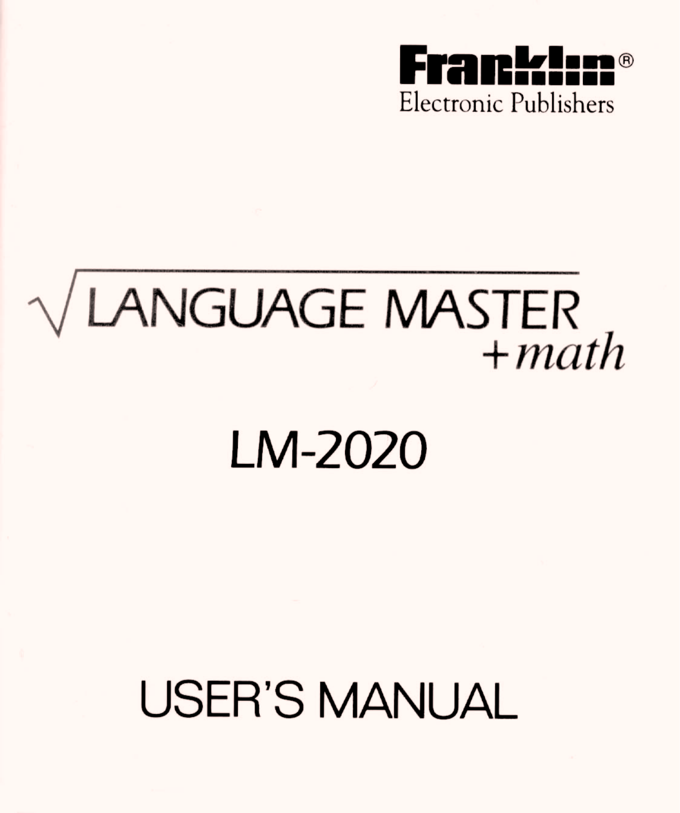 Franklin LM-2020 User Manual