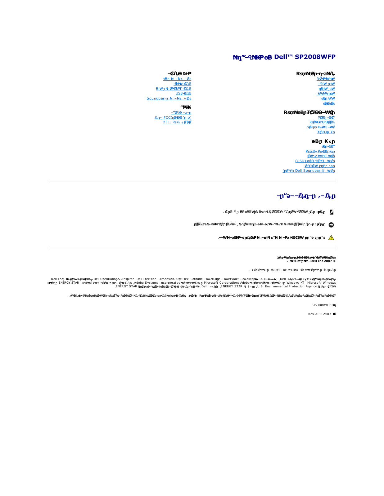 Dell SP2008WFP User Manual