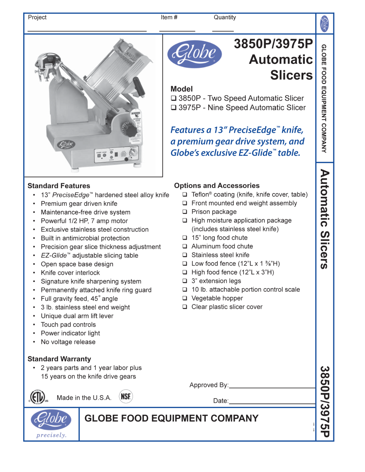 Globe 3850P User Manual