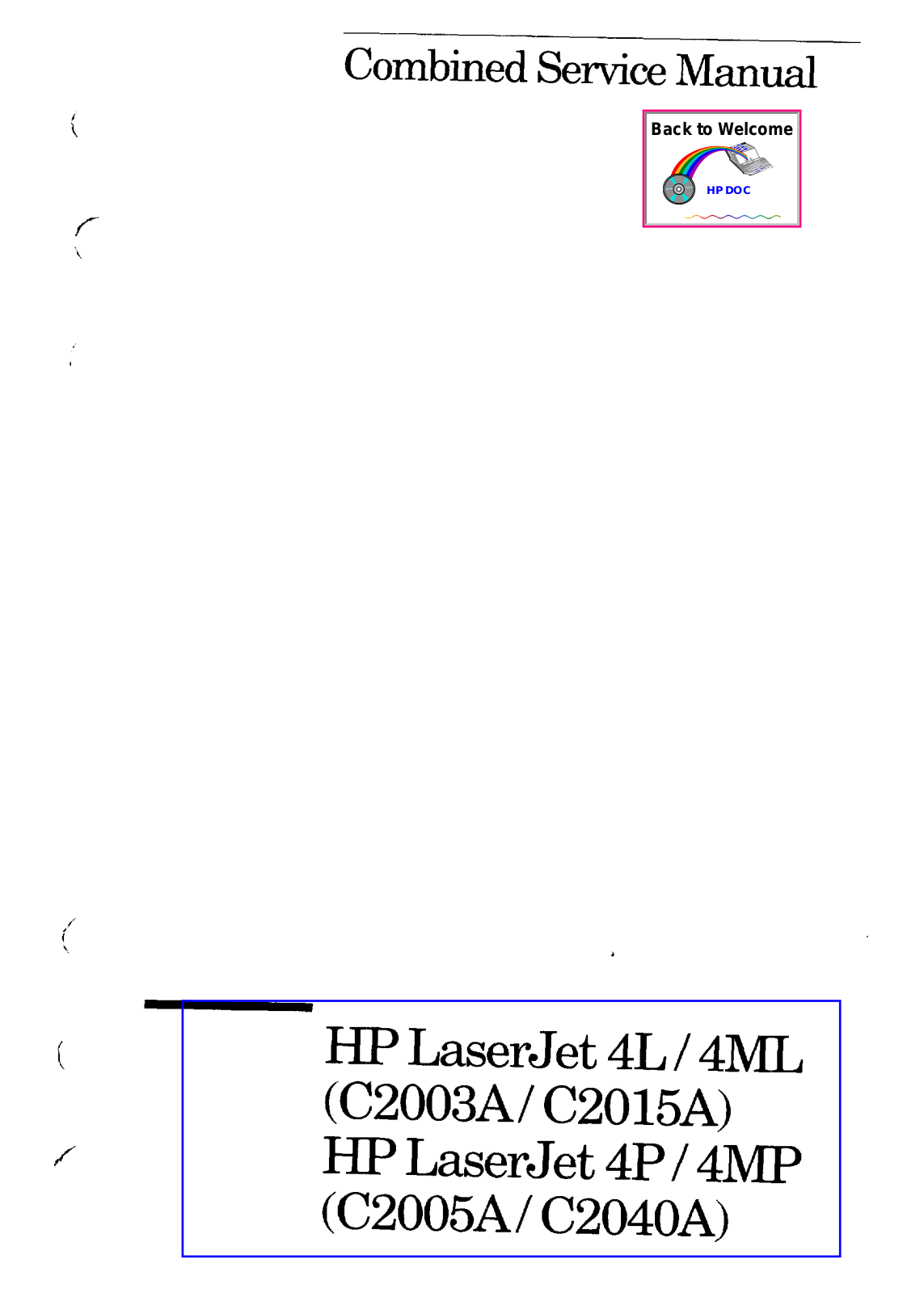 HP C2040A, C2005A, 4MP, 4P, C2015A Service Manual