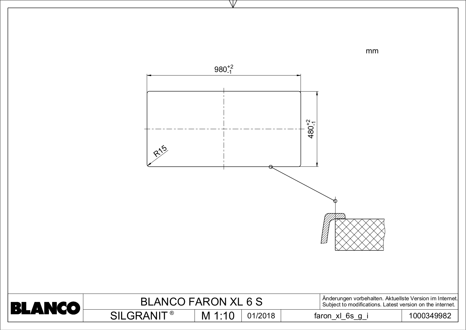 Blanco Faron XL 6 S Technical drawing