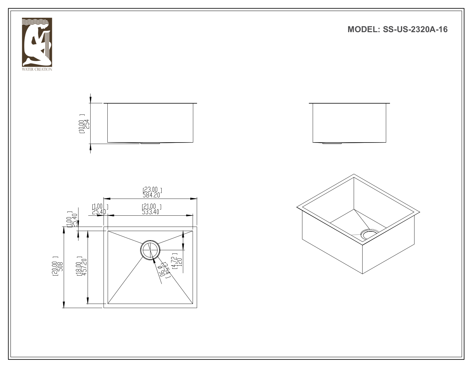 Water Creation SSUS2320A16, SSSGUS2320A, SSSUS2320A, SSUS2320A, SSSUS2320A16 User Manual