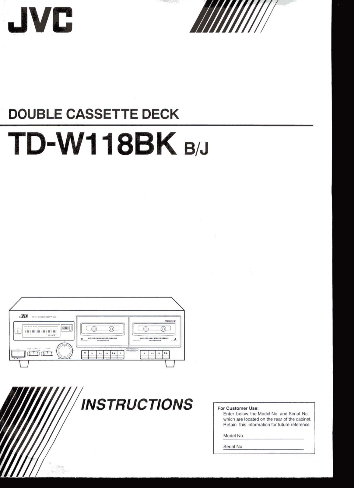 JVC TD-W118 User Manual