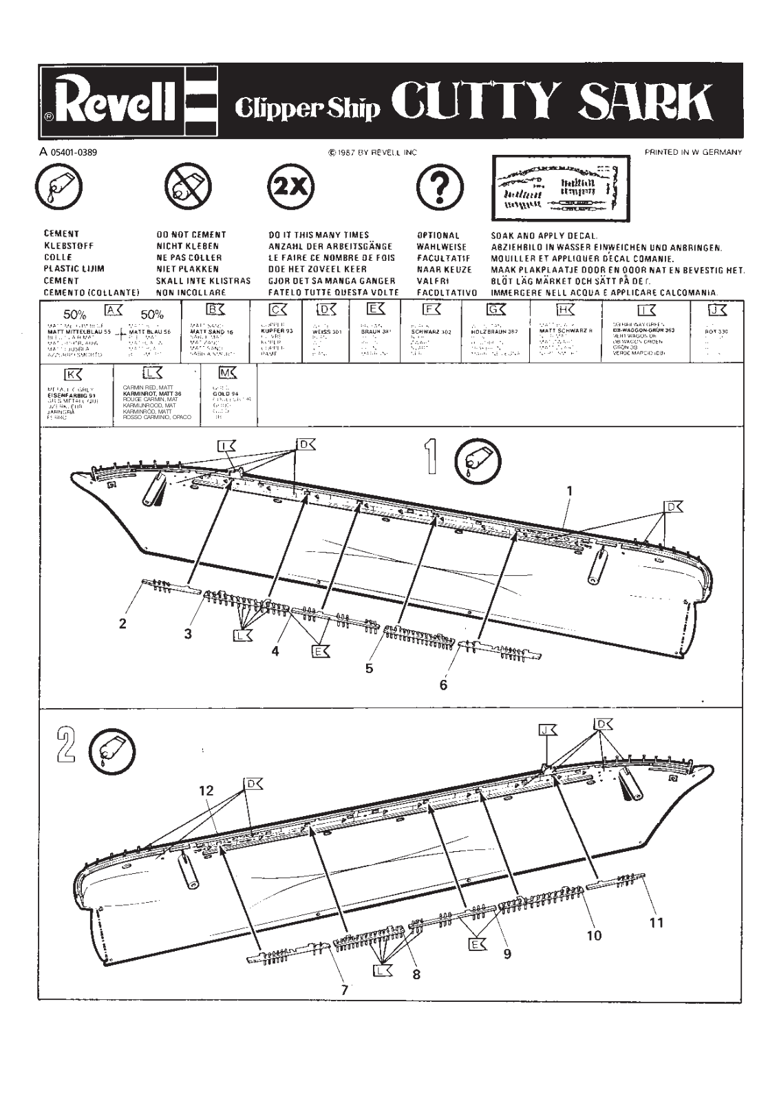 REVELL Cutty Sark User Manual