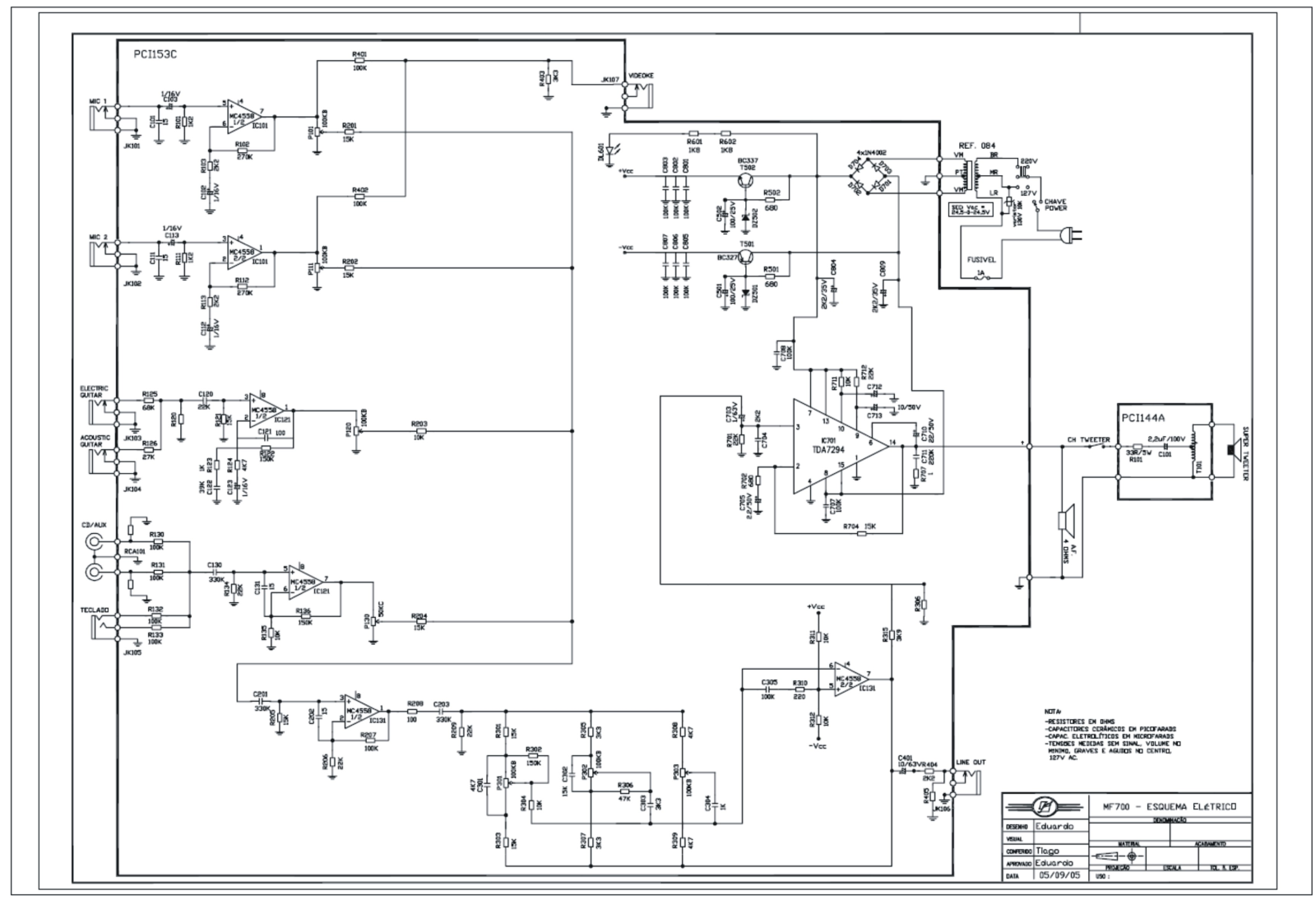 FRAHM MF700 Schematic