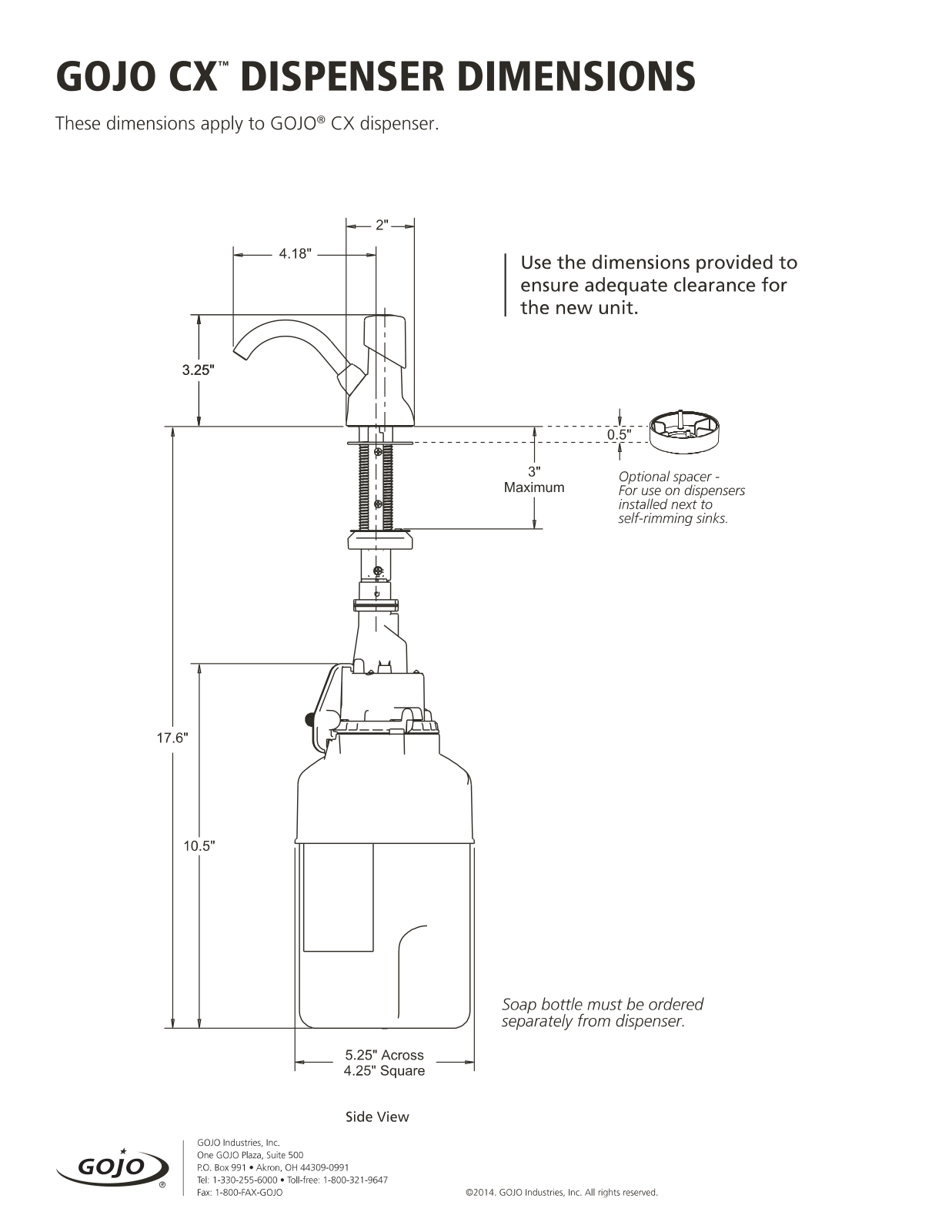 Gojo OGP1344 Specifications - ManualMachine.com