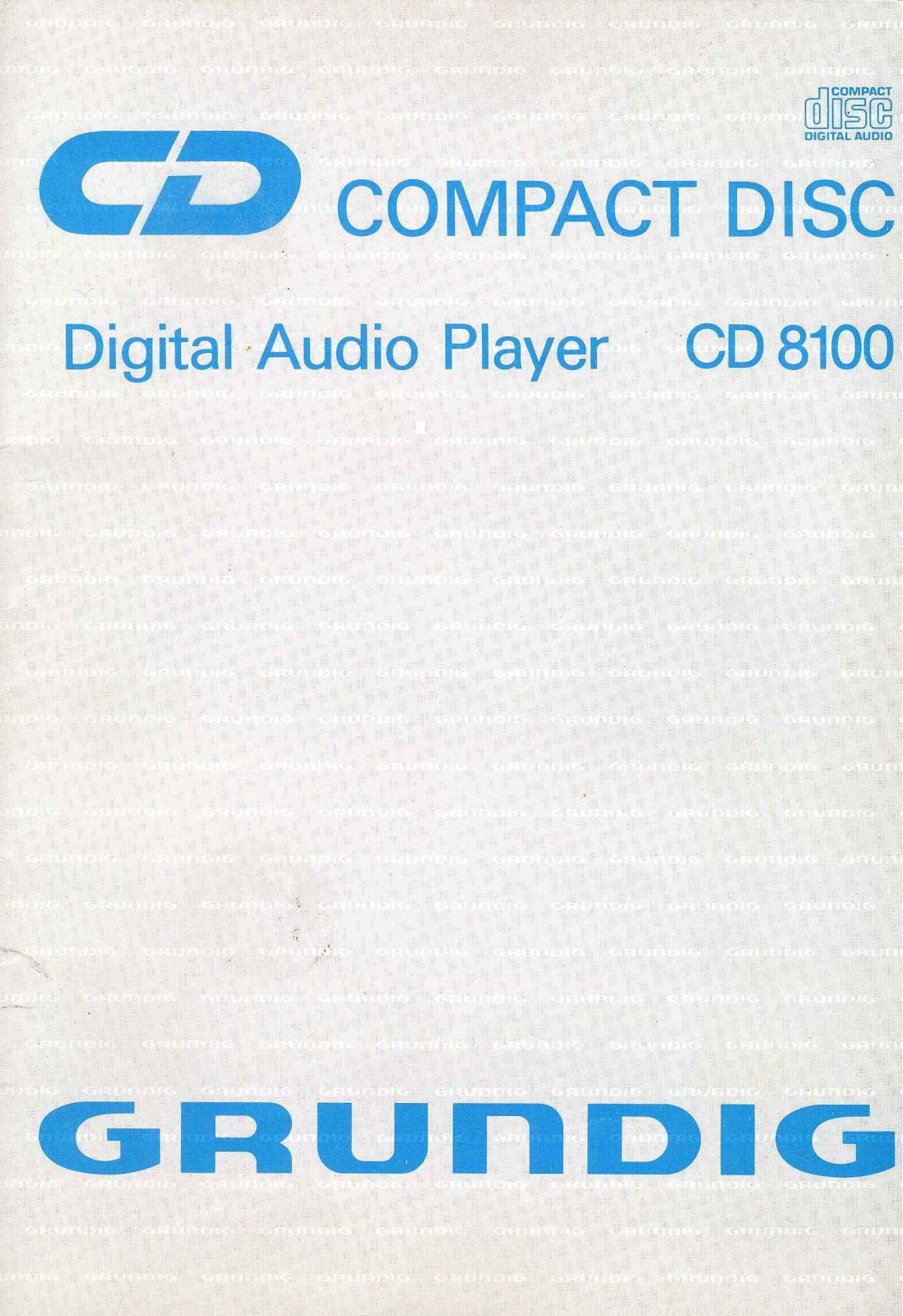 Grundig CD-8100 Owners Manual