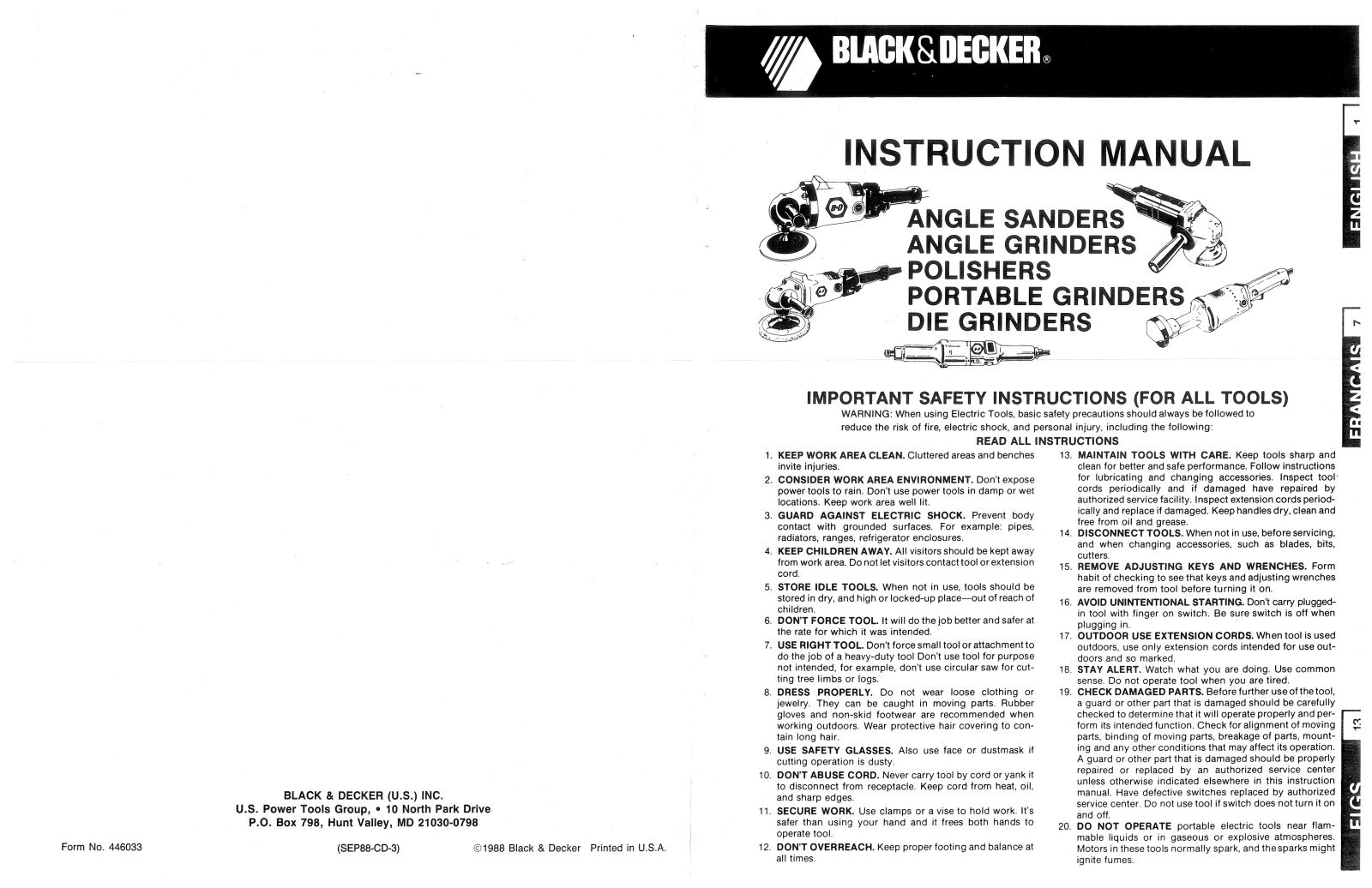 Black & Decker 446033 User Manual