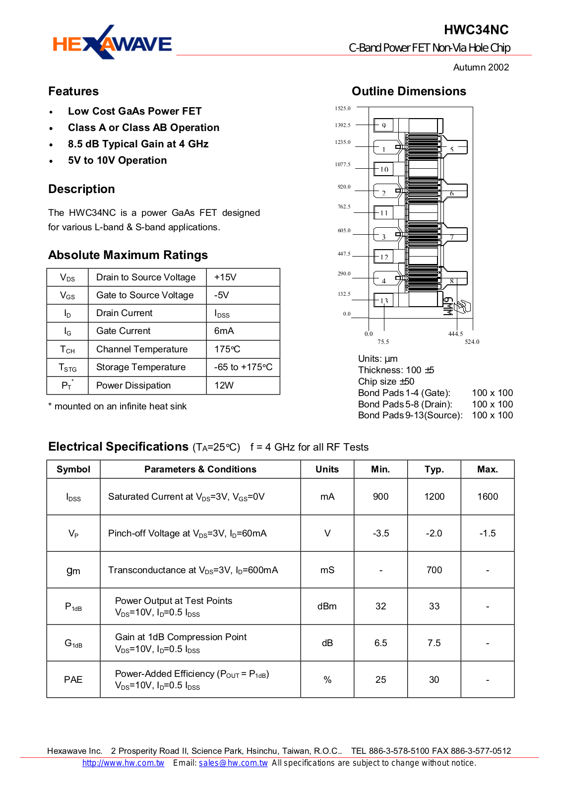 HWTW HWC34NC Datasheet