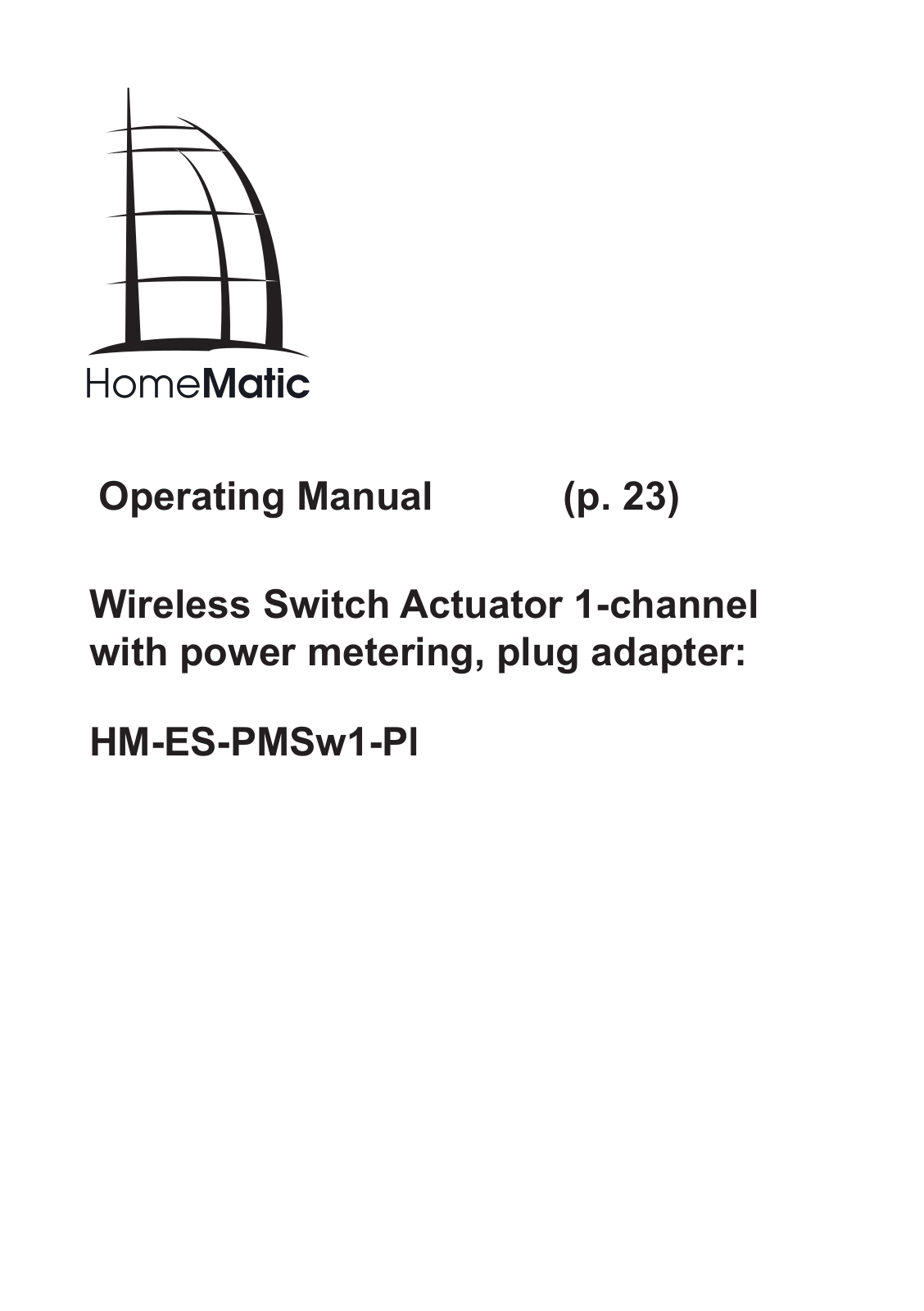 Homematic HM-ES-PMSw1-Pl Operating Manual