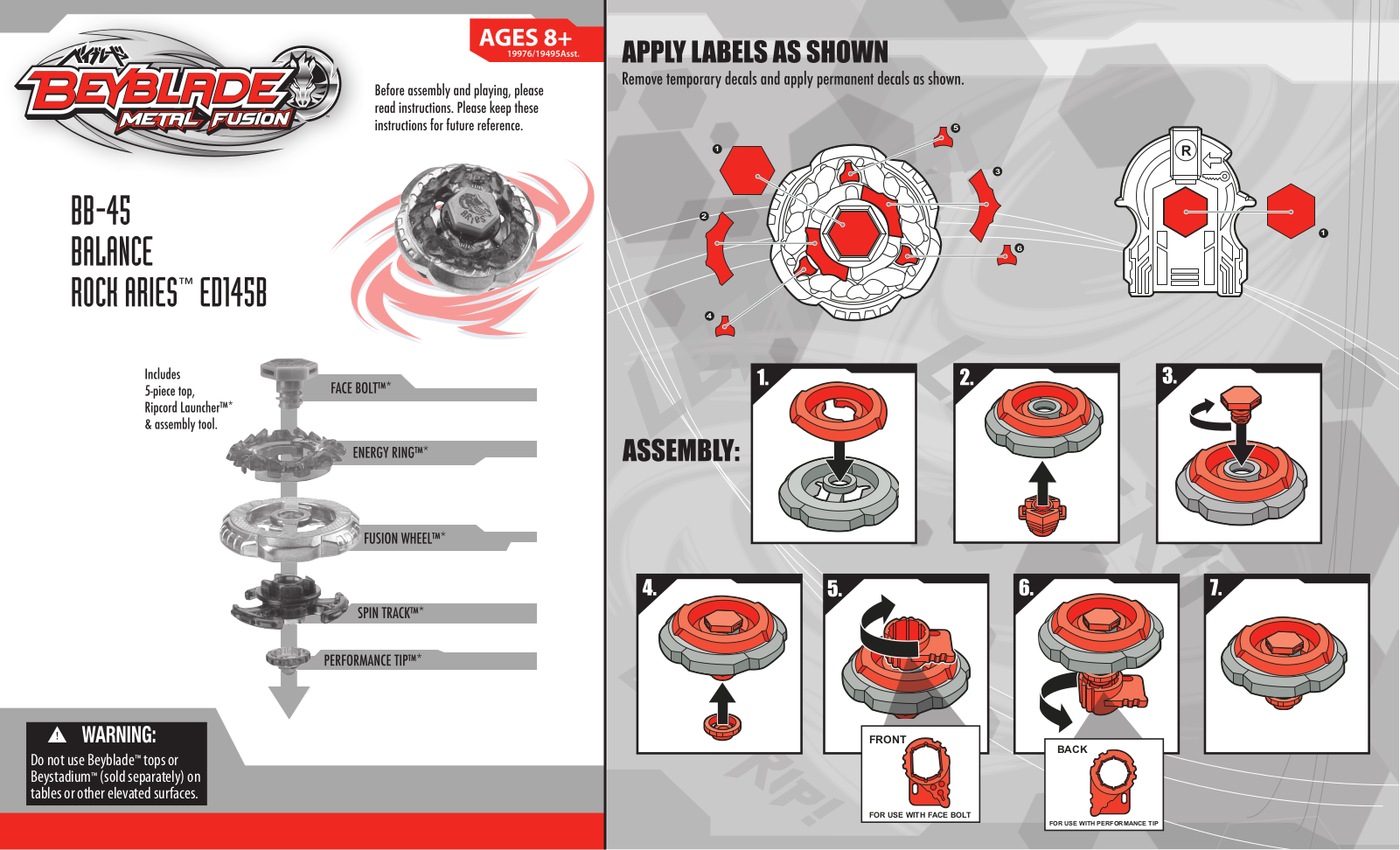 HASBRO Beyblade Metal Fusion Rock Aries User Manual