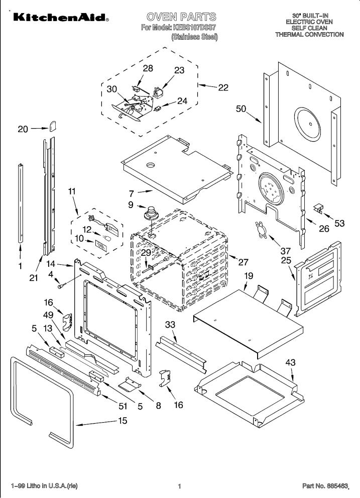 KitchenAid KEBS107DSS7 Parts List