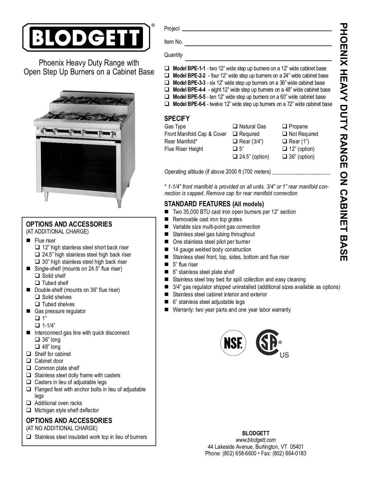 Blodgett BPE-2-2, BPE-3-3, BPE-4-4, BPE-5-5, BPE-6-6 General Manual