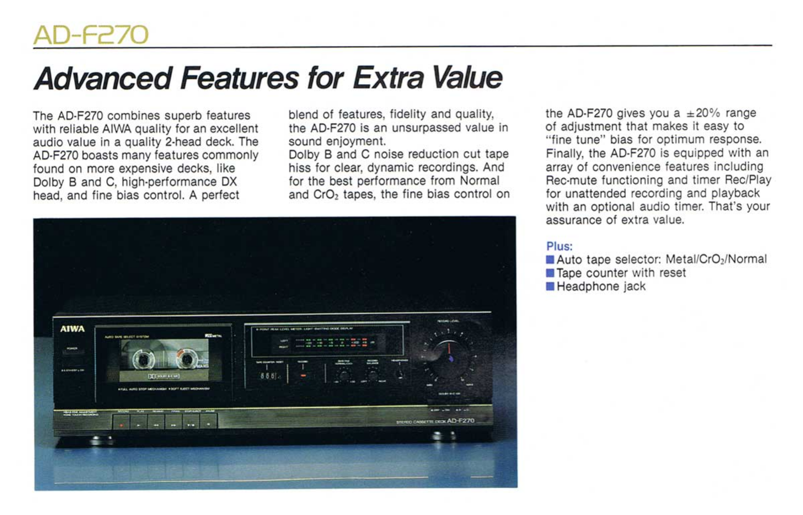 Aiwa ADF-270 Brochure