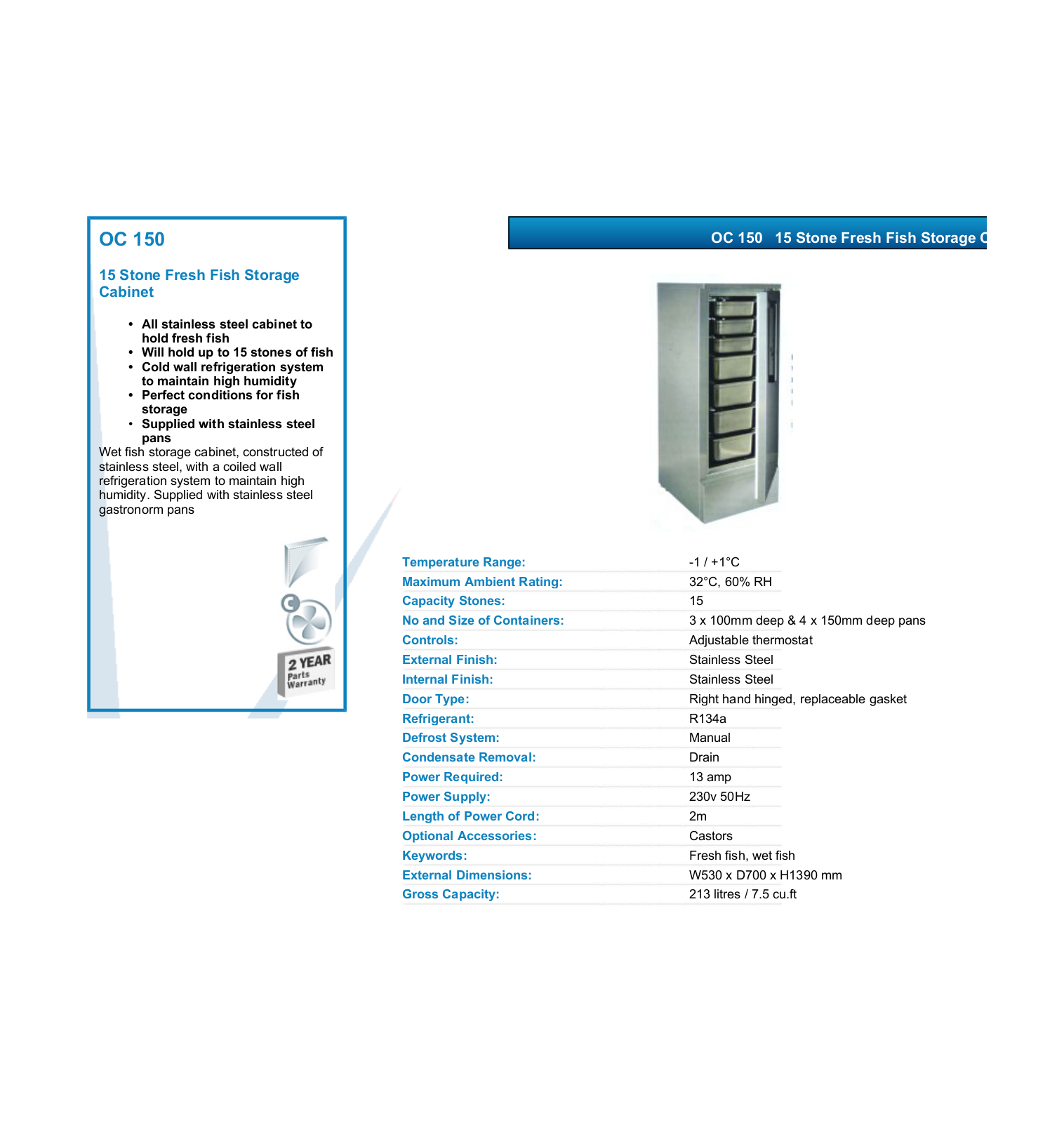 Valera OC 150 DATASHEET