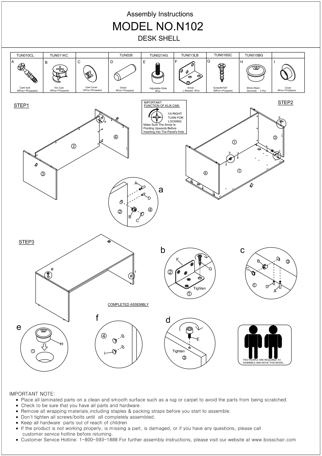 Boss N102DW Assembly Guide