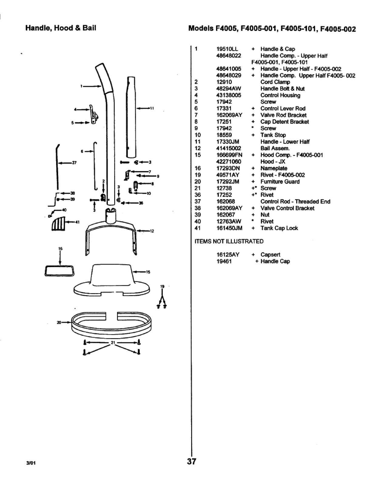 Hoover F4005-002, F4005-001, F4005-101, F4005 Owner's Manual