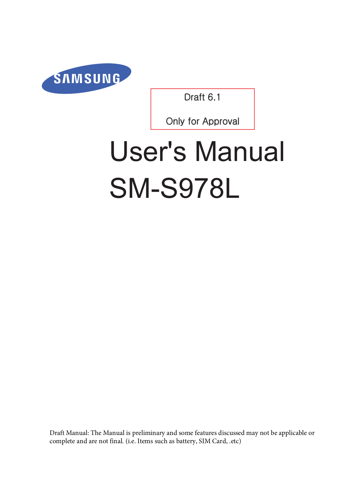 Samsung SMS978L Users Manual