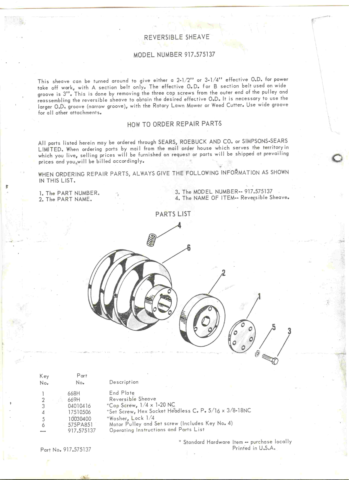 David Bradley 917.57140 Operating instructions