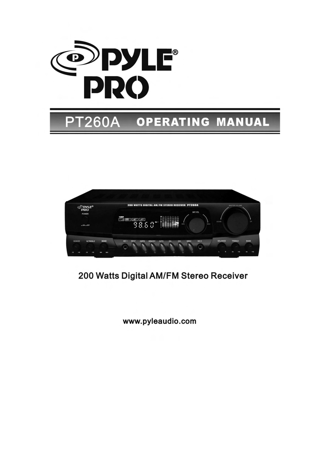 PYLE Audio PT260A User Manual