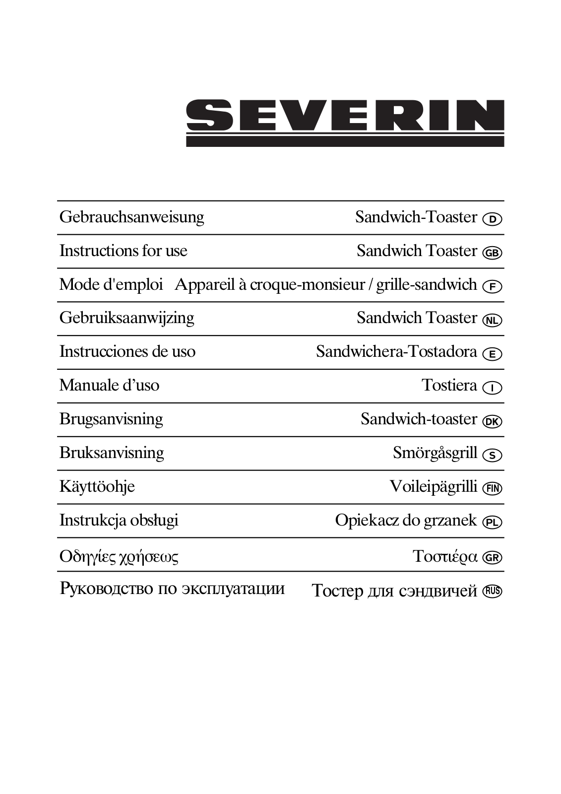 SEVERIN SA 2964 User Manual