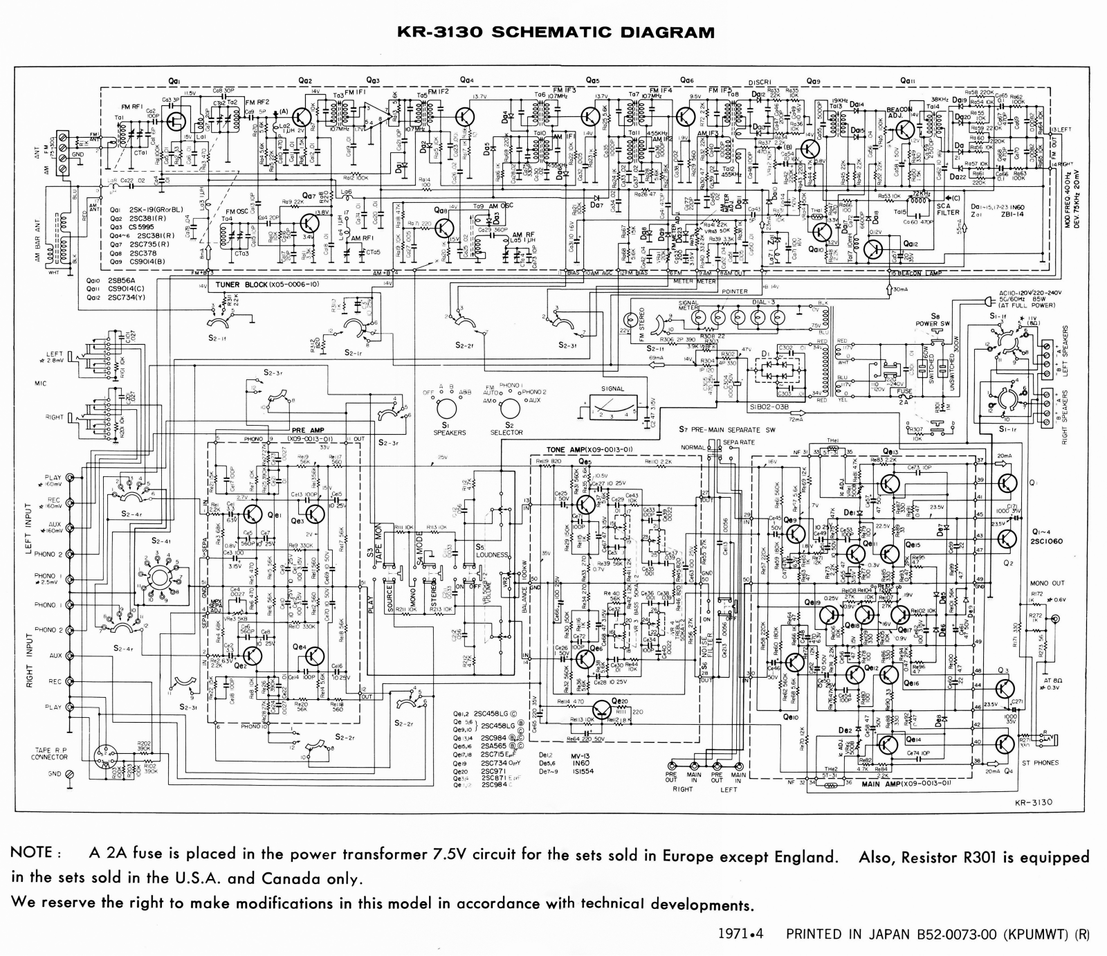 Kenwood KR-3130 Schematic