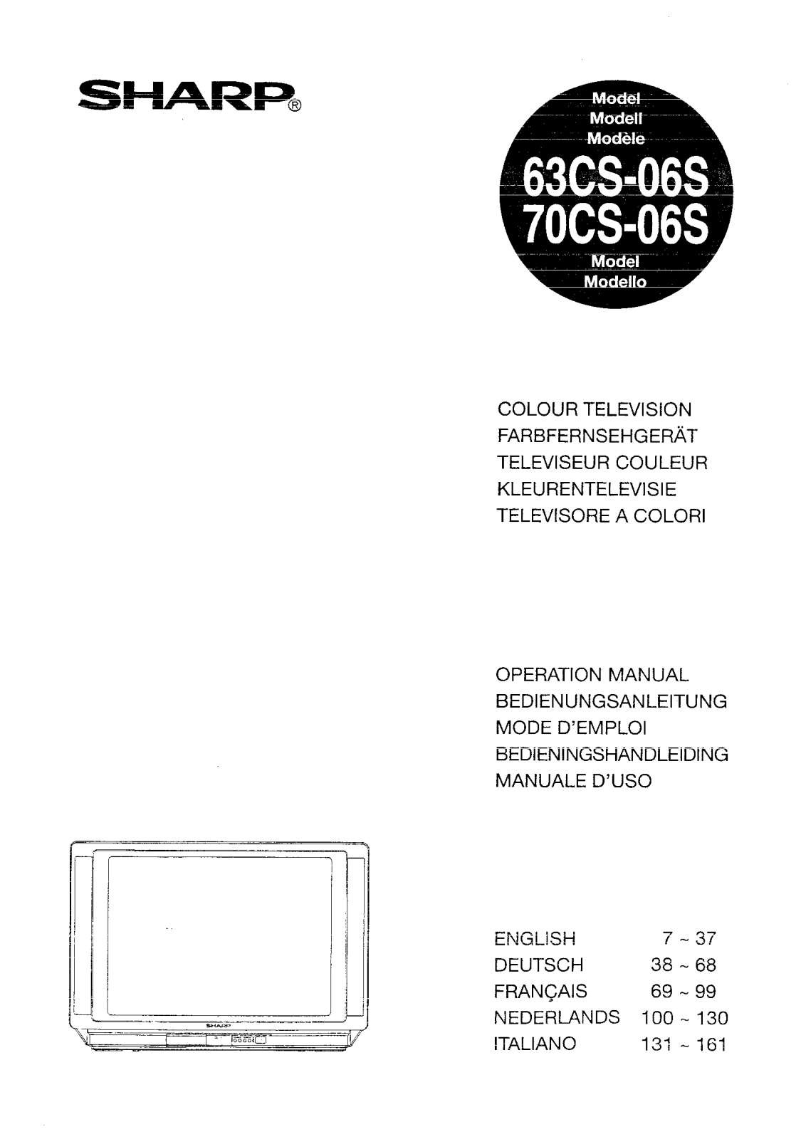 Sharp 63CS-06S, 70CS-06S User Manual