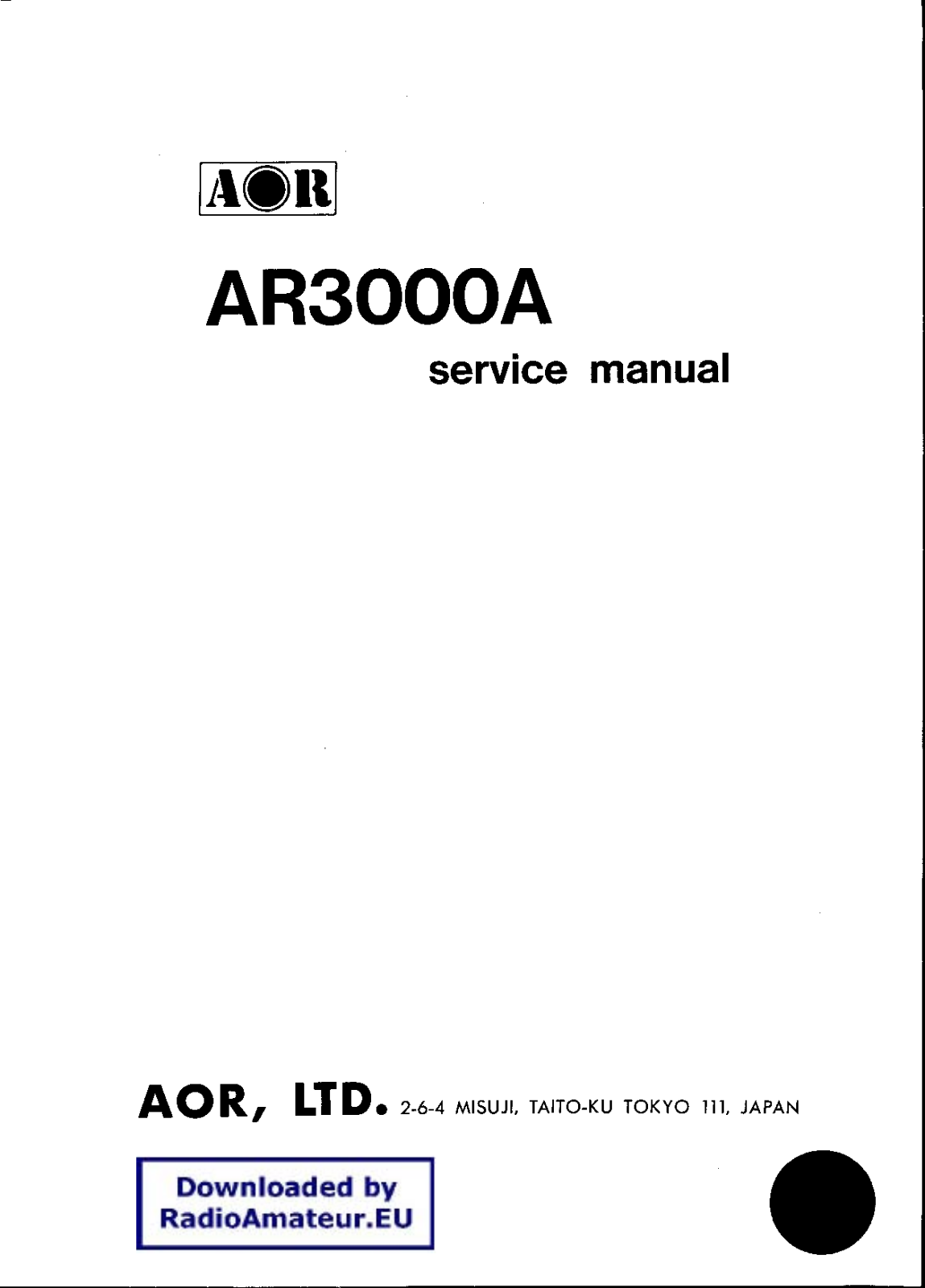 AOR AR3000A User Manual