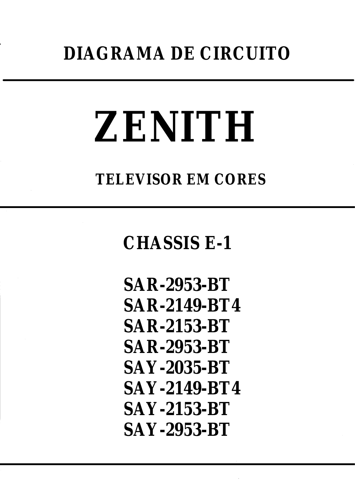 Zenith SAY-2035, SAY-2149, SAY-2153, SAY-2953 Schematic