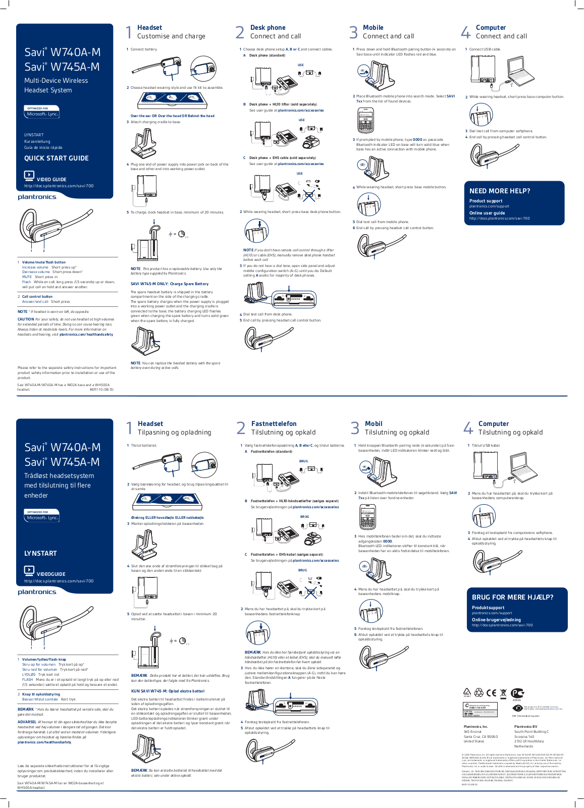 Plantronics W740S-M User Manual