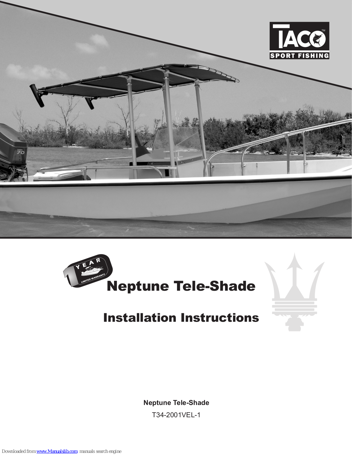 Taco Neptune Tele-Shade Installation Instructions Manual