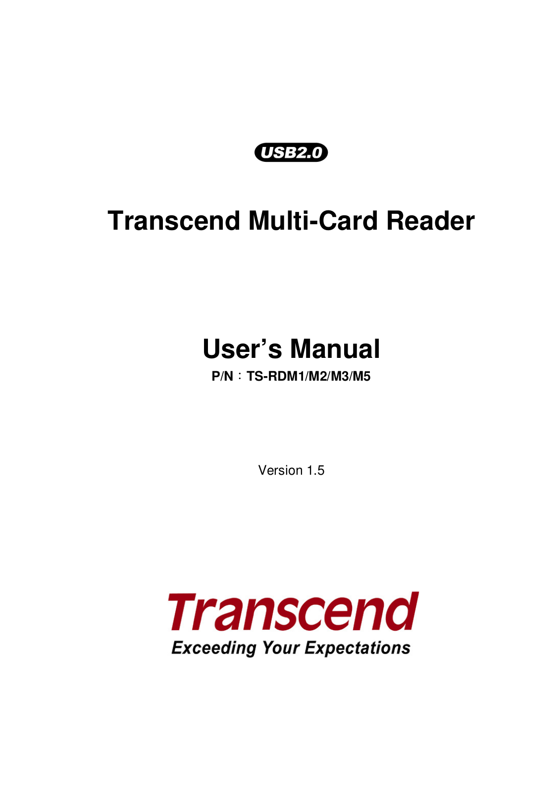 Transcend Information TS-RDM1, TS-RDM4, TS-RDM2, TS-RDM3 User Manual