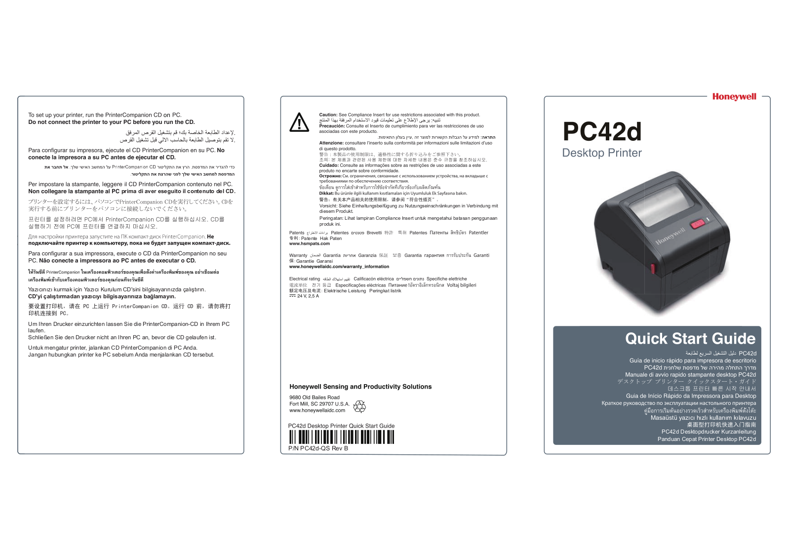 Honeywell PC42DHE033010 Product Data Sheet