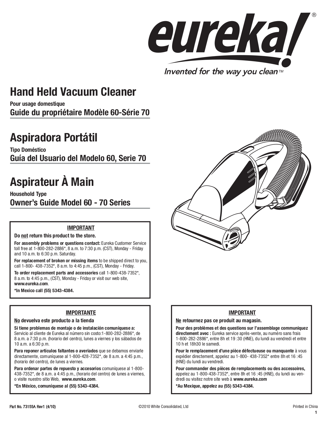 Eureka 60, 60 User Manual - ManualMachine.com