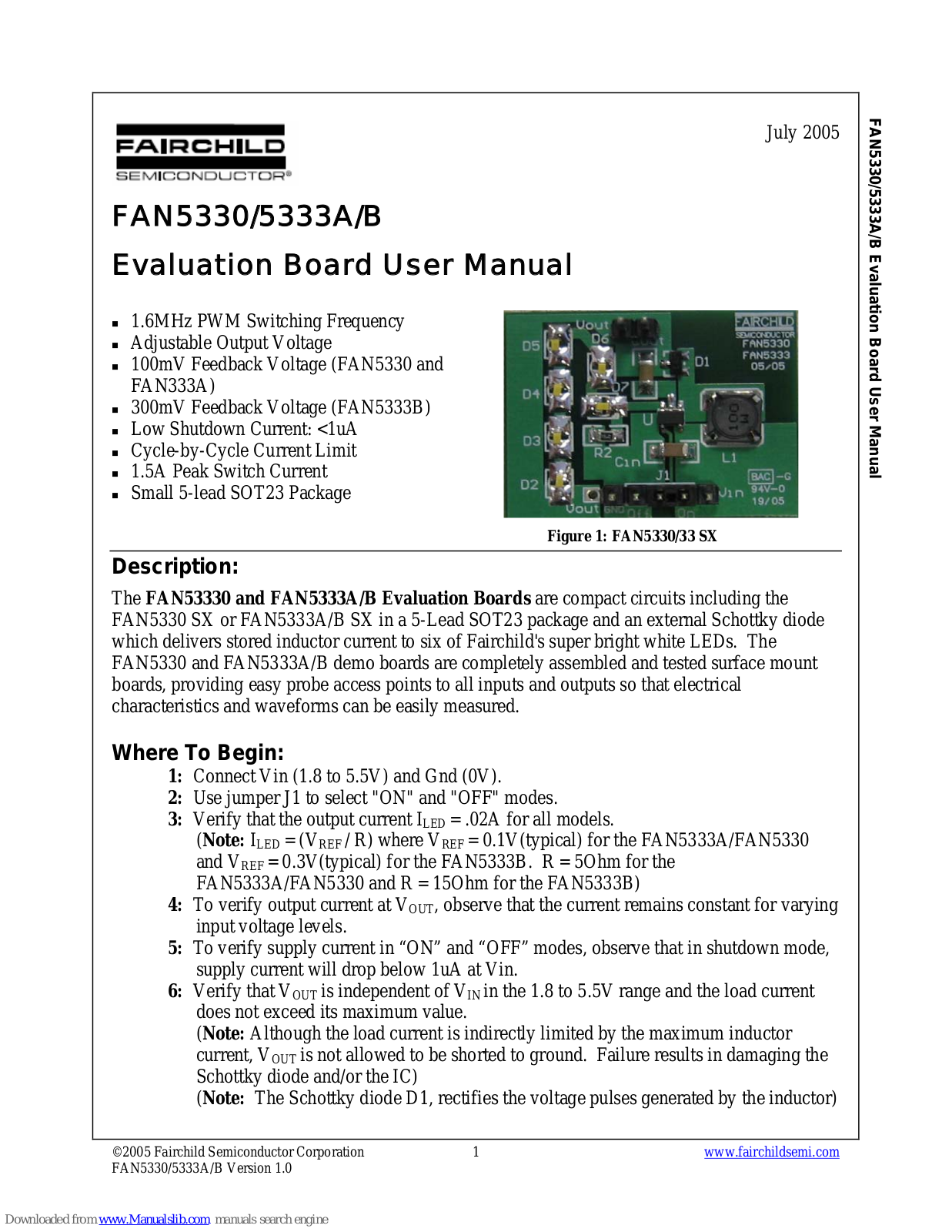 Fairchild FAN53330, FAN5333A, FAN5333B User Manual